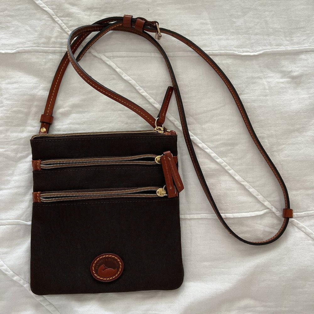 Nylon North South Triple Zip - Brown